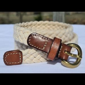 J. Crew 3/4" Beige Braided Belt M/L